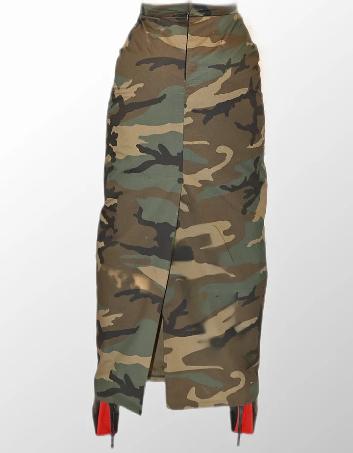 Casual Camouflage Duster Suit