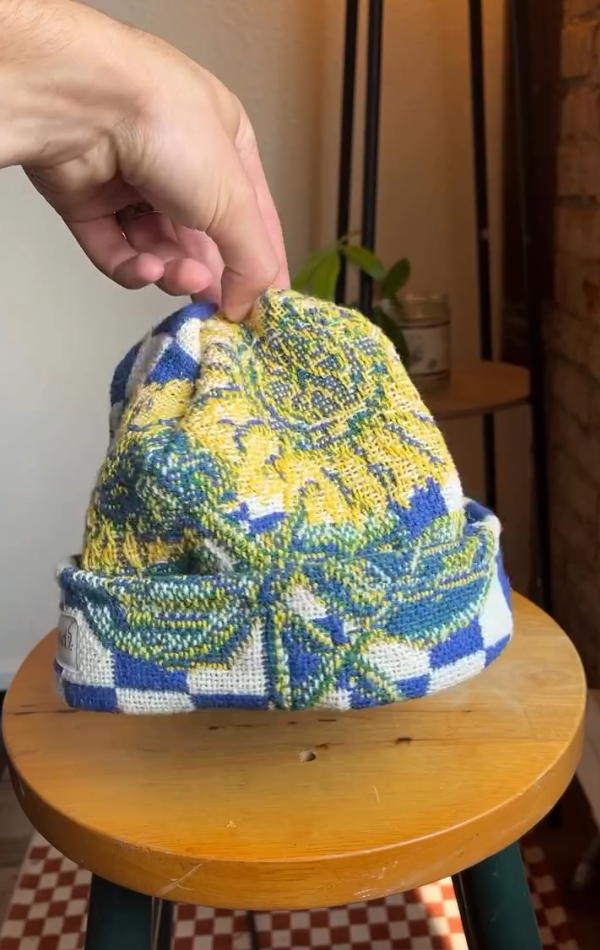 Sunflower Plaid Blanket Beanies