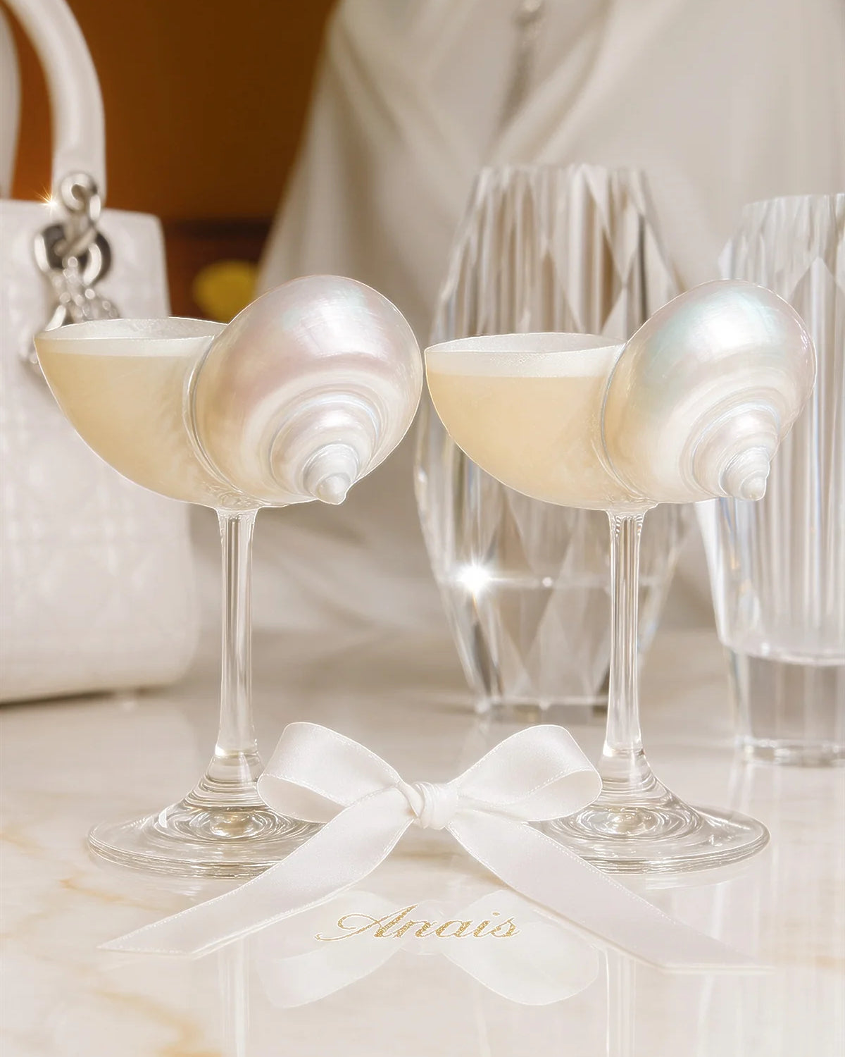 Conch Shell Crystal Cups