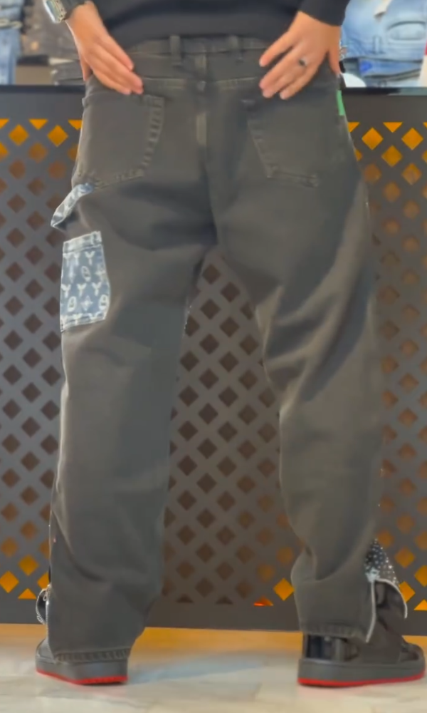 Side Zipper Casual Rhinestone Ripped Distressed Jeans