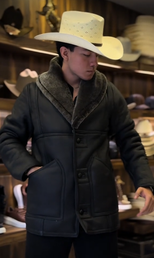 Men's Wool Faux Fur Button Coat