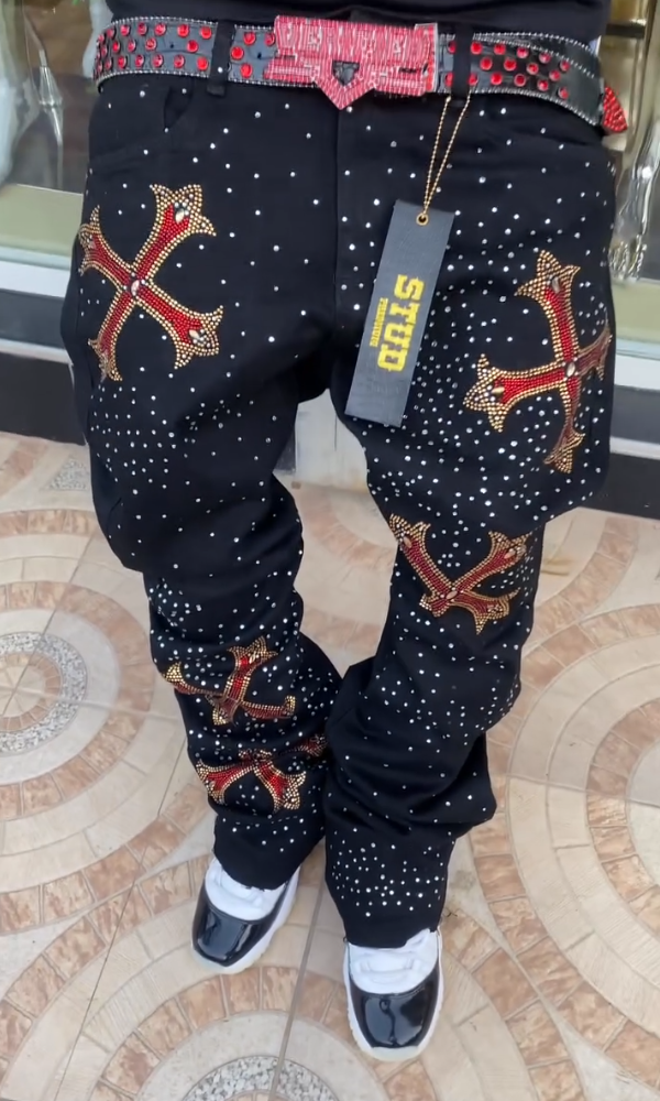 Men's Rhinestone Trendy Jeans