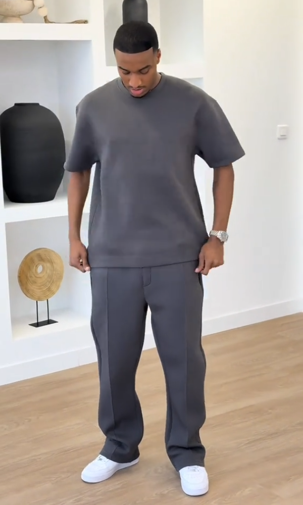 Solid Color Comfortable T-shirt & Trousers Set