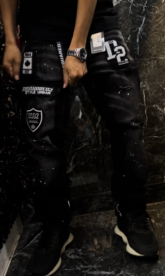 Men's Embroidered Urban Style Casual Denim Jeans