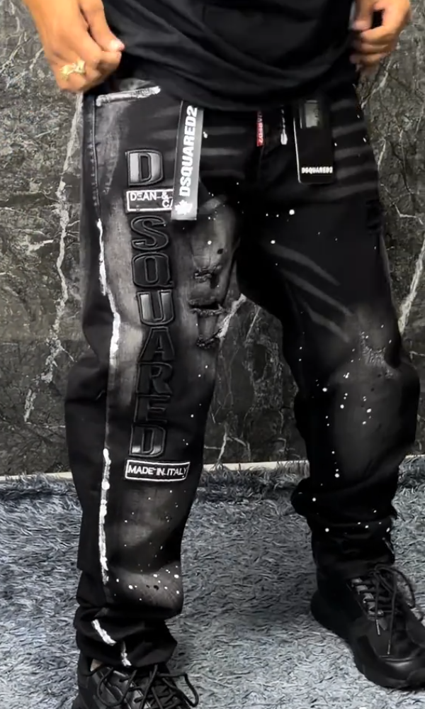 Men's Trendy Ripped Splatter Jeans