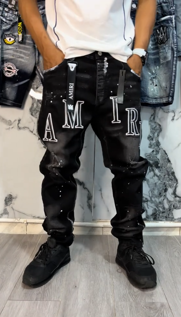 Men's Casual Splatter Paint Jeans