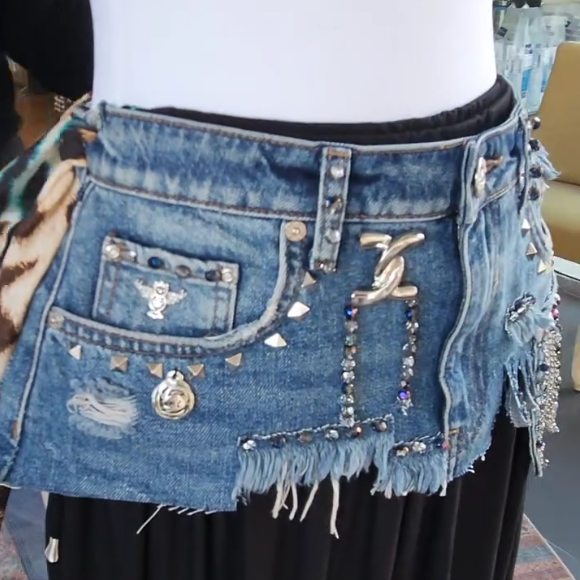 Punk Rock Studded Denim Belt