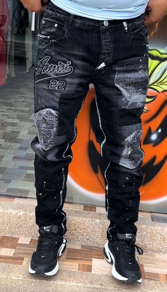 Men's casual ripped jeans