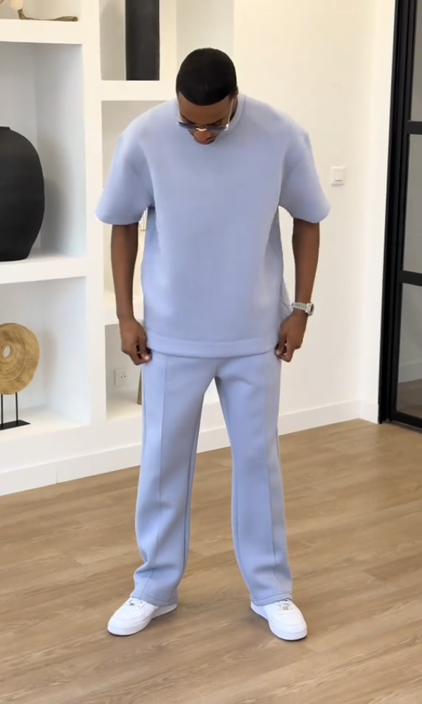 Solid Color Comfortable T-shirt & Trousers Set