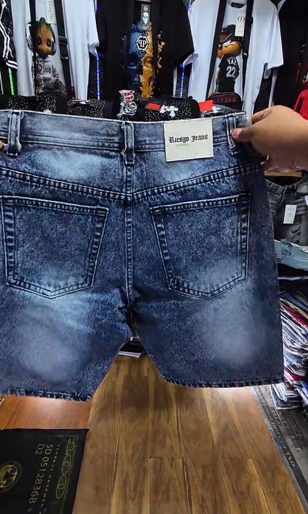 Men's Cross Ripped Denim Shorts