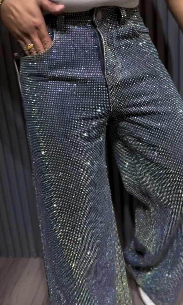 Men's Shiny Loose-Fit Trousers