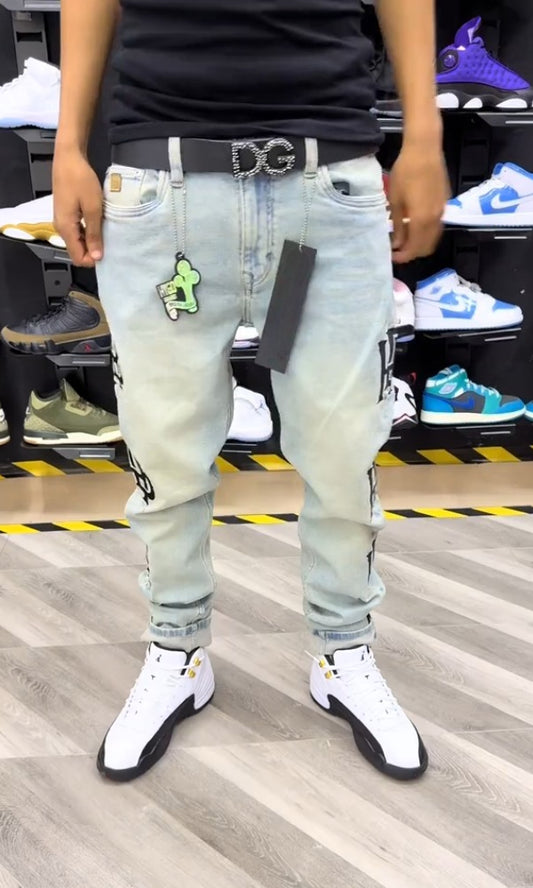 Embroidered Versatile Casual Jeans