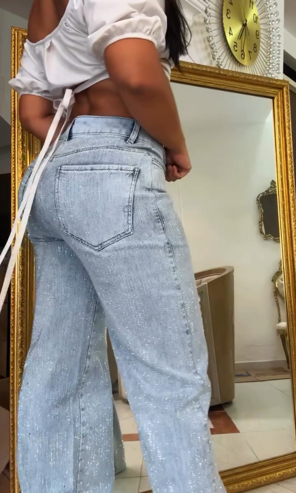 Women's Shiny Casual Jeans