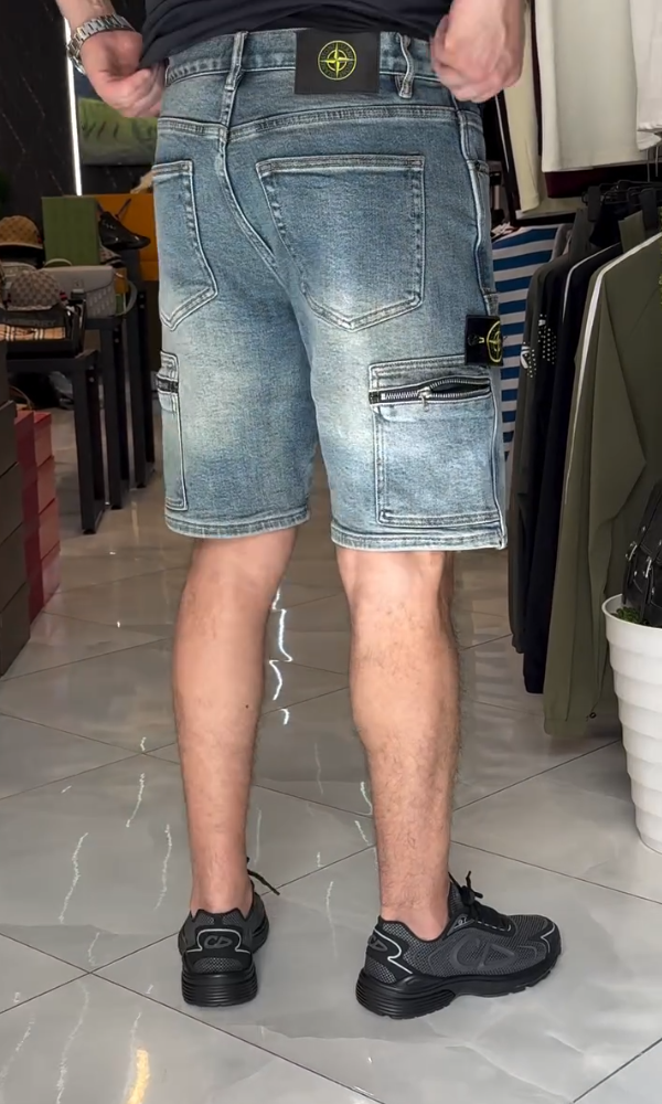 Men's Back Zipper Denim Shorts