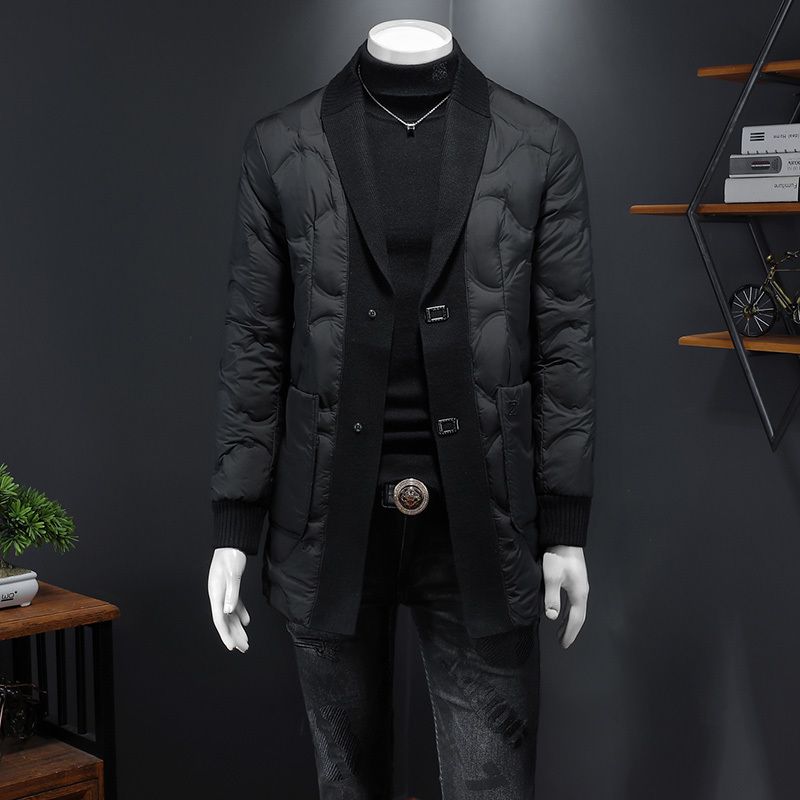 Men's Versatile Casual Long Down Jacket