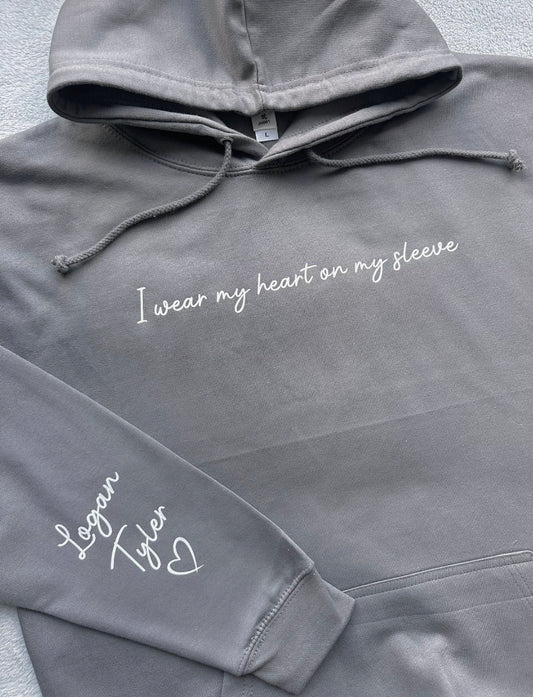 Custom Heart On My Sleeve Hoodie