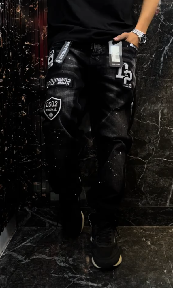 Men's Embroidered Urban Style Casual Denim Jeans