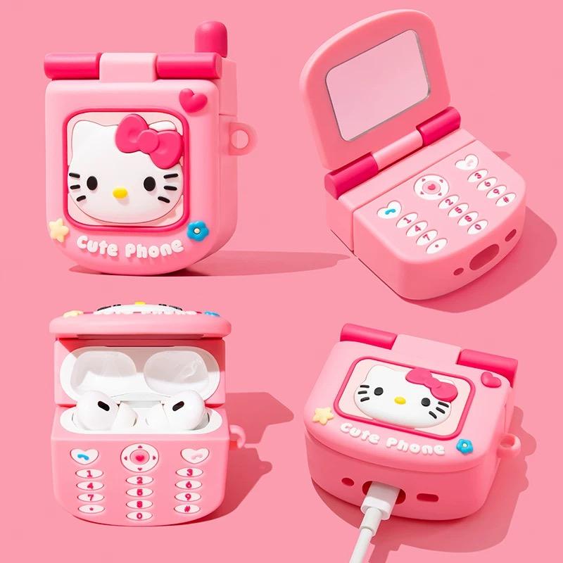 Flip-top Makeup Mirror Apple Earphone Case
