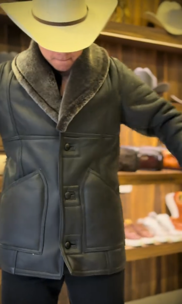 Men's Wool Faux Fur Button Coat