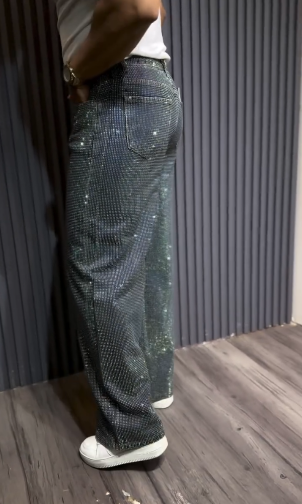 Men's Shiny Loose-Fit Trousers