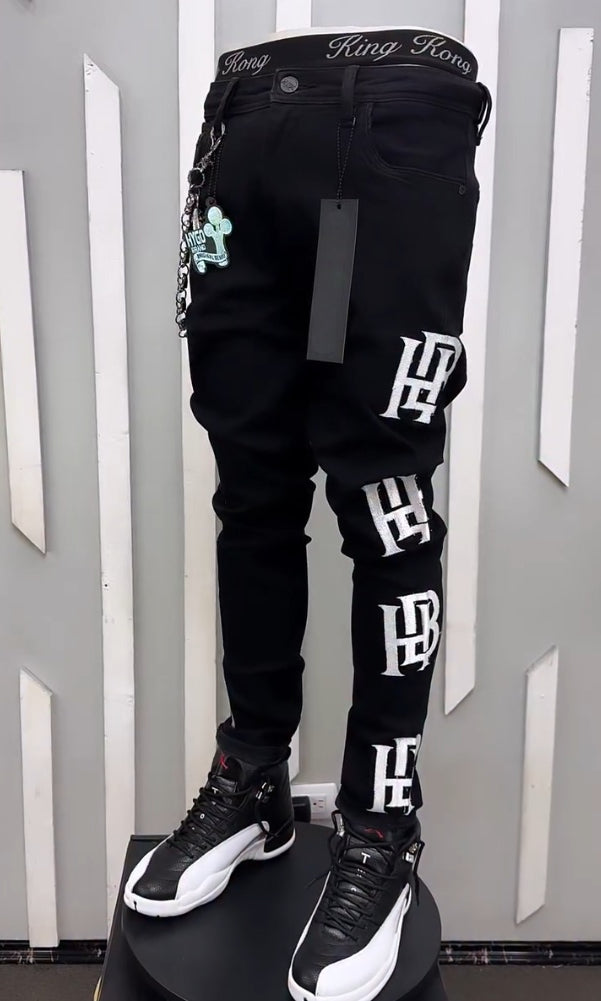 Embroidered Versatile Casual Jeans