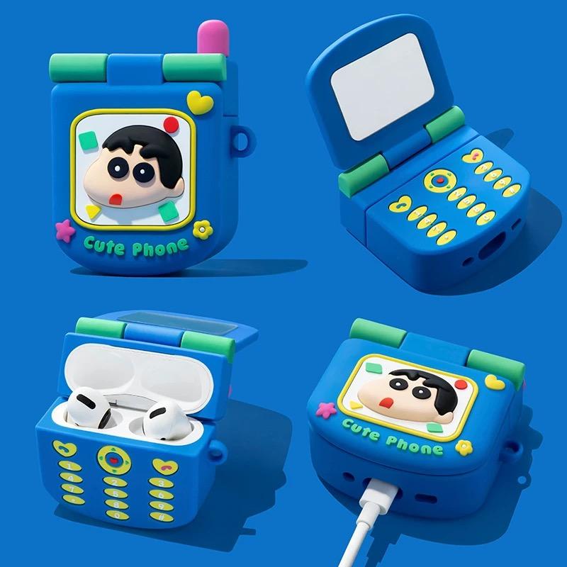 Flip-top Makeup Mirror Apple Earphone Case