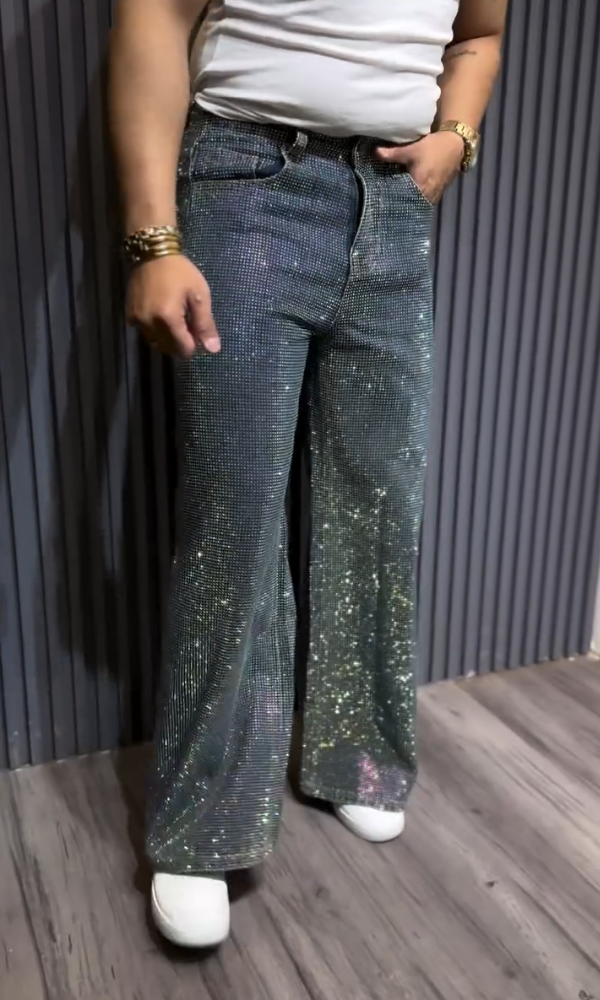 Men's Shiny Loose-Fit Trousers