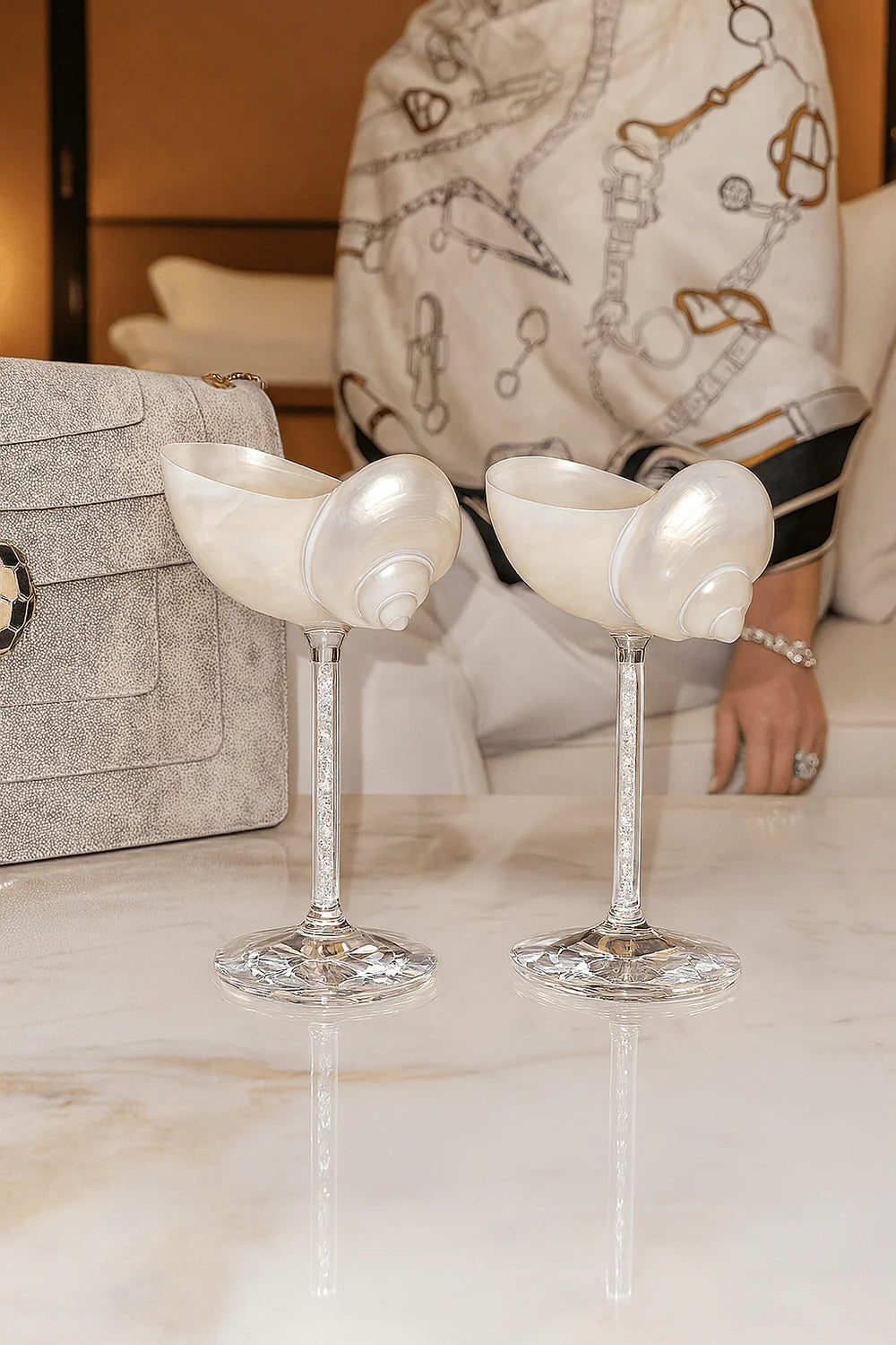 Conch Shell Crystal Cups