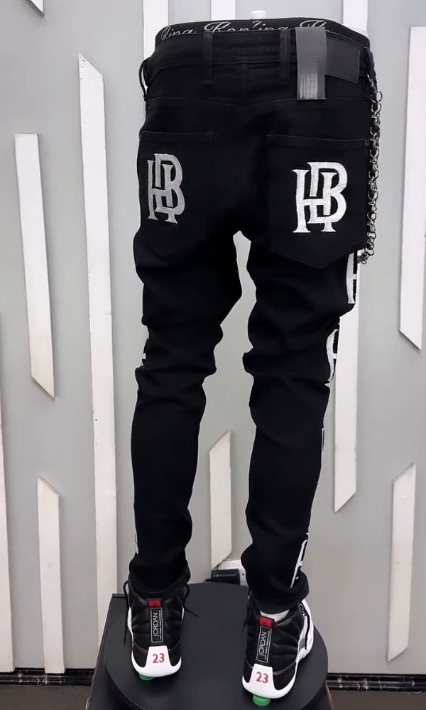 Embroidered Versatile Casual Jeans