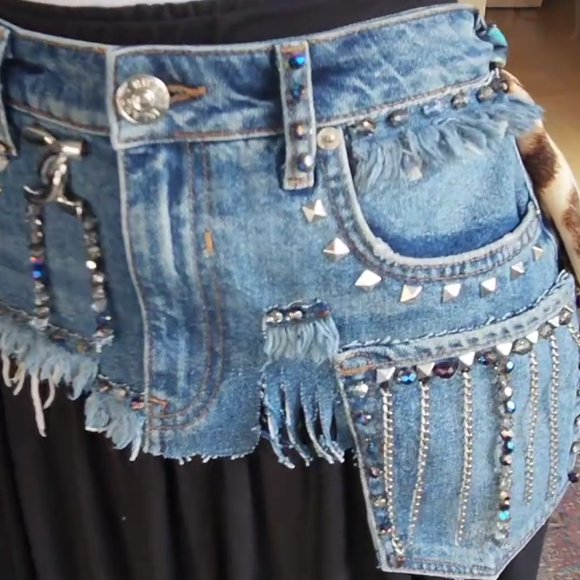 Punk Rock Studded Denim Belt