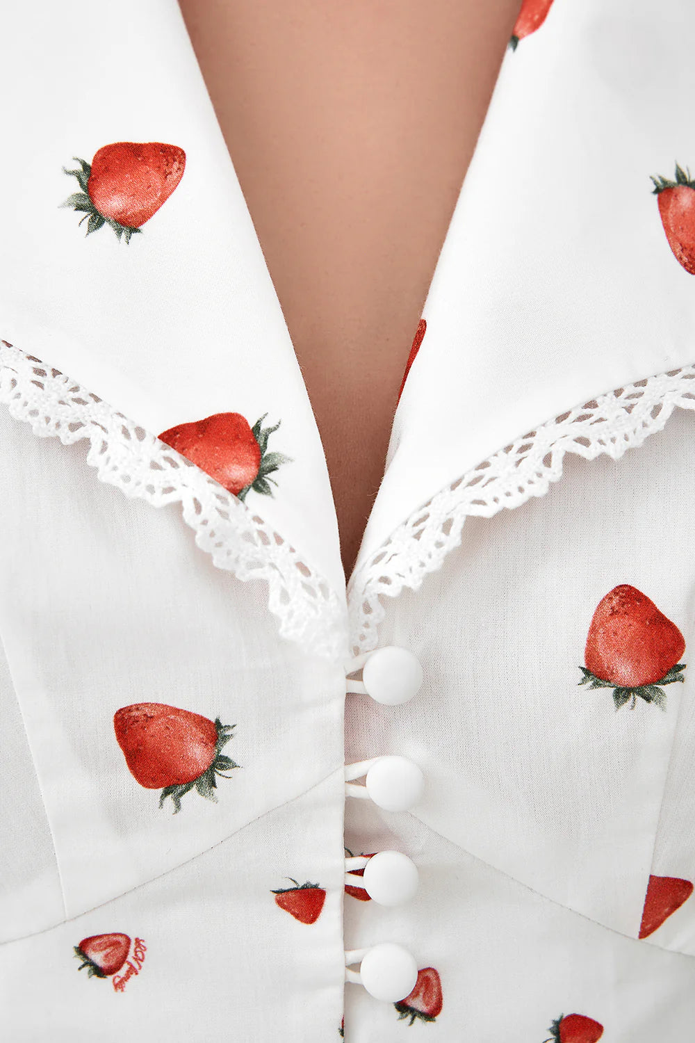 Strawberry Print Puff Sleeve Top & Skirt Set
