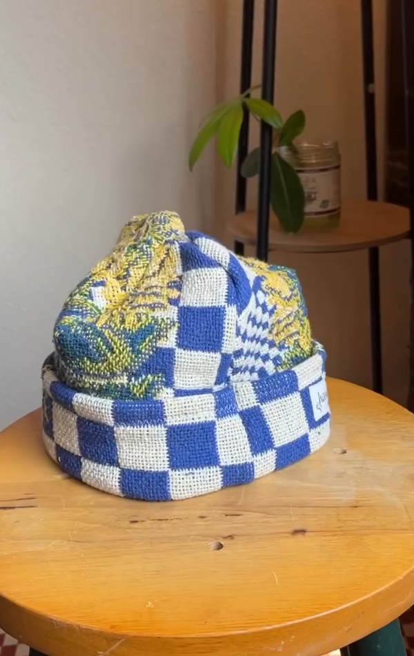 Sunflower Plaid Blanket Beanies
