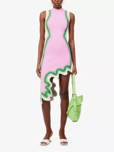 Tie-Dye Chic Wave Midi Dress