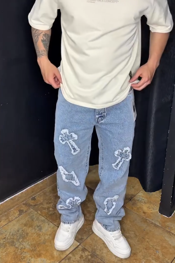 Men's Retro Casual Baggy Jeans