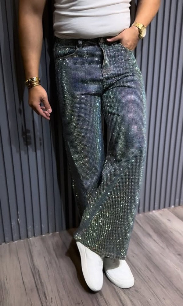Men's Shiny Loose-Fit Trousers