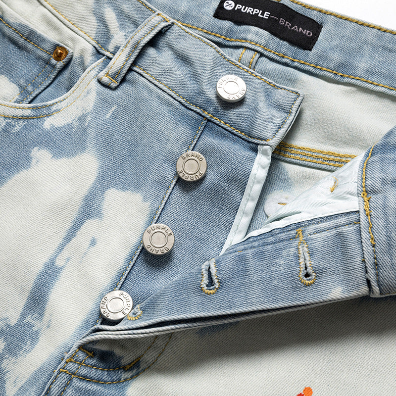 Retro Splatter Paint Distressed Casual Jeans