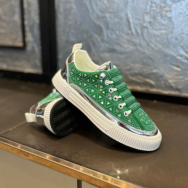 Couple's Rhinestone Glossy Casual Shoes