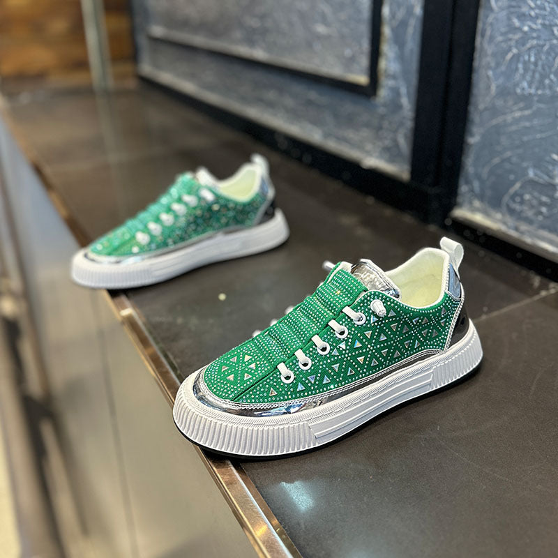 Couple's Rhinestone Glossy Casual Shoes