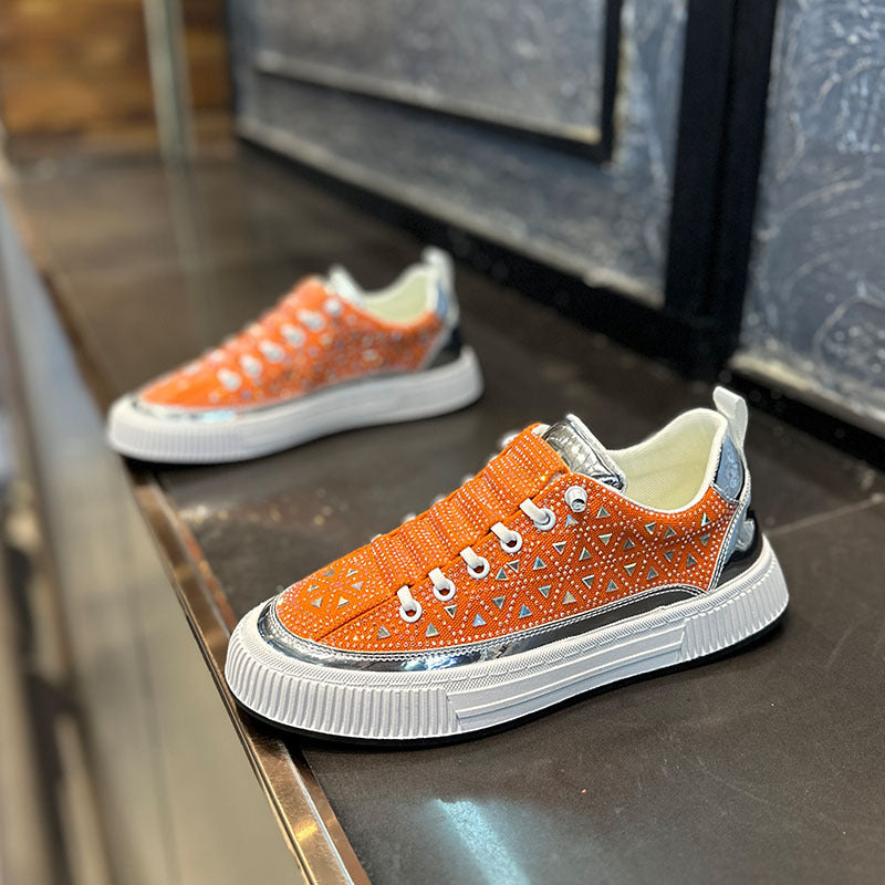Couple's Rhinestone Glossy Casual Shoes