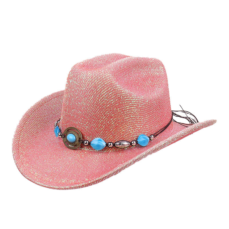 Chic Gemstone Necklace Cowboy Hat
