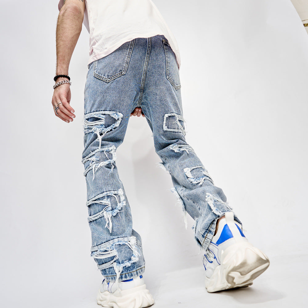 Men's Frayed Retro Casual Jeans
