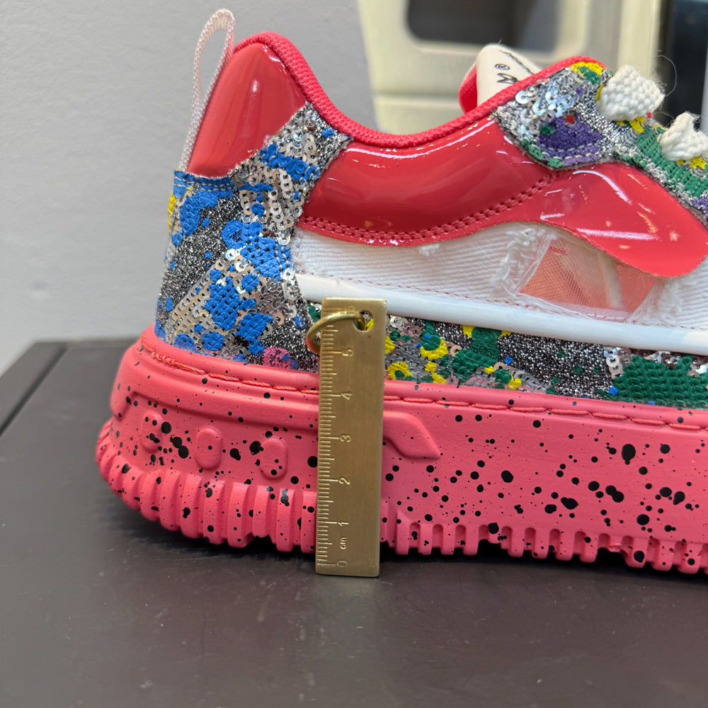 Thick-soled Printed Casual Shoes