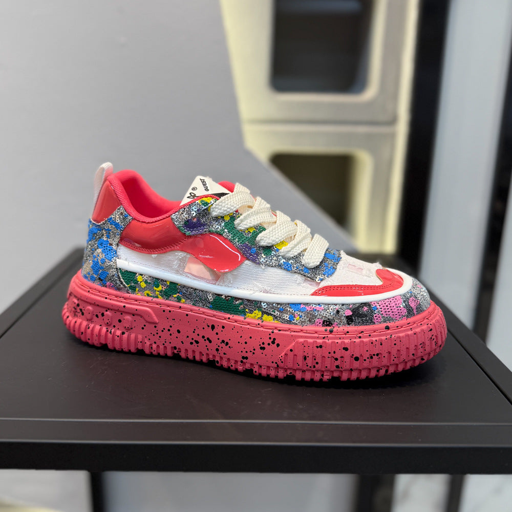 Thick-soled Printed Casual Shoes