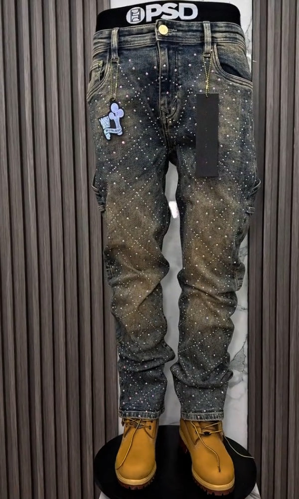 Trendy Sparkling Rhinestone Casual Jeans