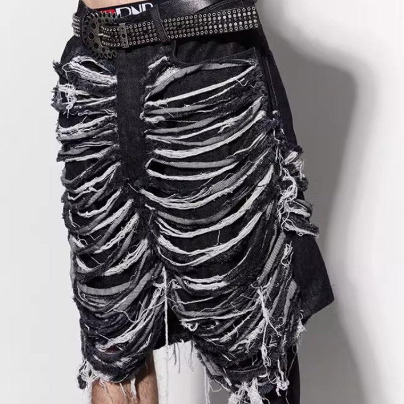 Ripped Jeans Capri Shorts