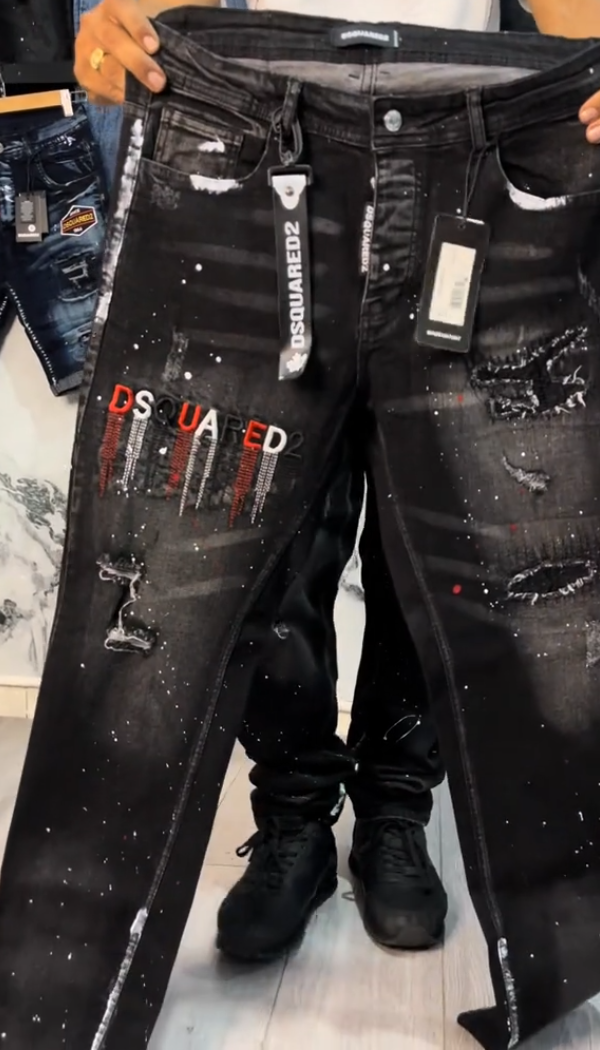 Men's Casual Splatter-painted Washed Jeans