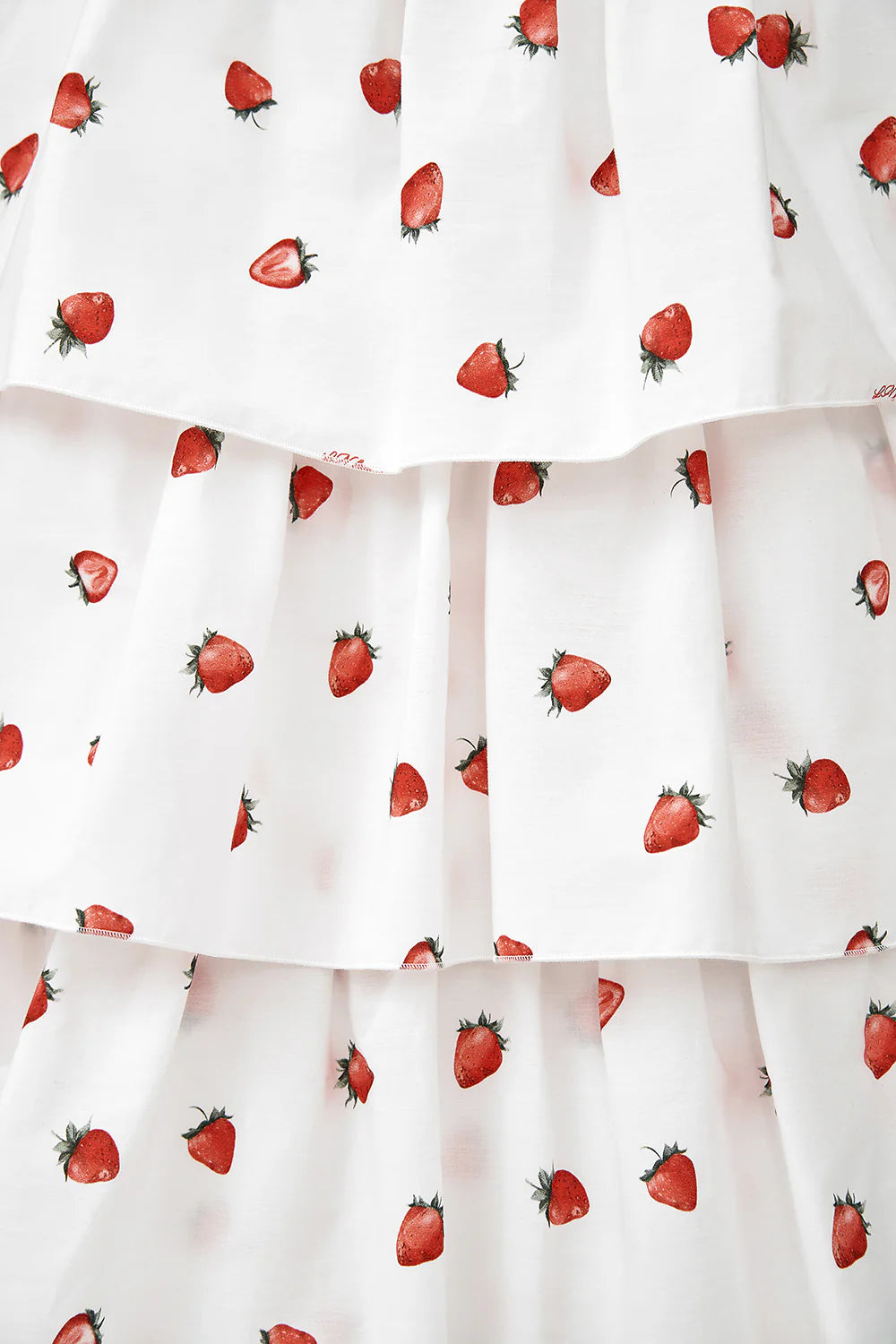 Strawberry Print Puff Sleeve Top & Skirt Set