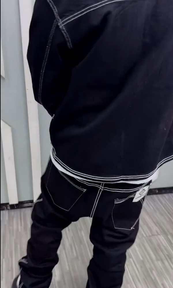 Men's Diamond Double-stitched Jacket & Trousers Set