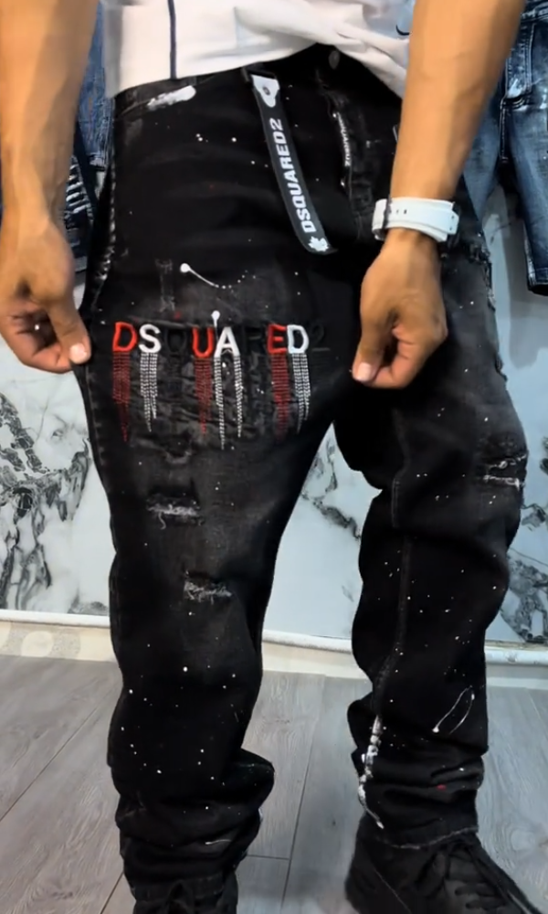 Men's Casual Splatter-painted Washed Jeans