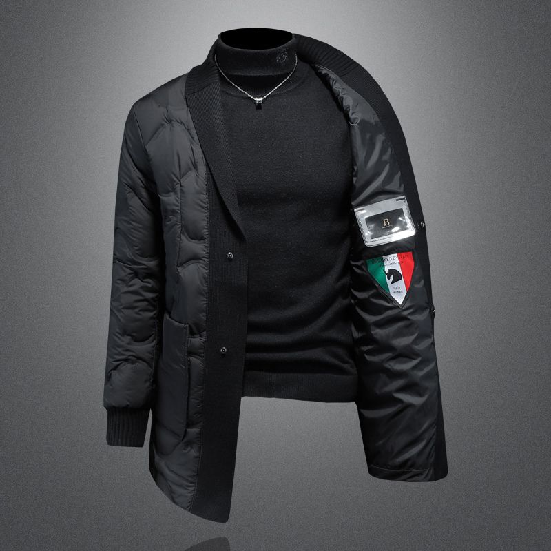 Men's Versatile Casual Long Down Jacket